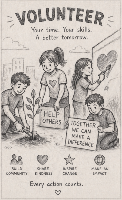 Volunteer Poster - Your time. Your skills. A better tomorrow.